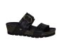 Panama Jack slipper in zwart leer met gespen