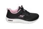 Skechers veterschoen in zwart/rose stof Go Walk