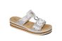 Rieker Slipper omn grijs metalic combi met ringen