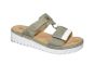 Rieker slipper in groen combi klitteband