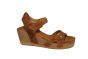 Panama Jack sandaal in cognac suede op sleehak
