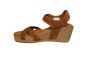 Panama Jack sandaal in cognac suede op sleehak