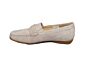 Sioux moccasin in taupe suede met passant