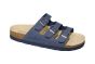 Rohde slipper in blauw 3 banden kurk voetbed