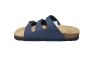 Rohde slipper in blauw 3 banden kurk voetbed