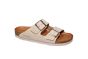 Rohde slipper 2 banden beige kleur leer grote gesp