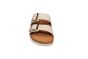 Rohde slipper 2 banden beige kleur leer grote gesp