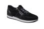 Gabor sneaker in zwart suede met print fijne zool