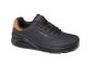 Skechers veterschoen in zwart met bruin hiel UNO