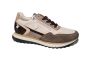 Gabor sneaker in beige suede bruin lak combi