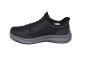 Skechers instapper in zwart met elastiek slip in