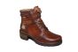 Pikolinos enkelboot met veter in cognac leer