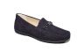 Sioux Moccasin in blauw suede met passant