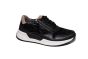 Gabor sneaker in zwart suede met lak randje
