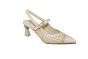 Hispanitas Slingback room wit hoge hak fijn bandje
