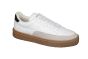 Blackstone sneaker in wit leer met beige combi