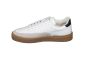 Blackstone sneaker in wit leer met beige combi