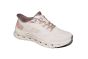 Skechers sneaker in beige stof met slip ins hiel