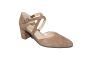 Gabor pump in cognac suede met kruisband