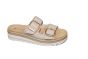 Remonte slipper in beige leer 2 gespen