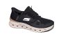 Skechers sneaker in zwart stof met slip ins hiel
