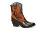 Mjus Western laars in zwart met cognac combi
