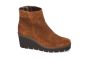 Gabor enkelklaars op sleehak in cognac suede