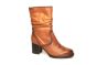 Tamaris 3/4 laars in cognac leer met plooi schacht