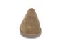 Warmbat slipper in taupe suede met lamsvacht