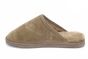Warmbat slipper in taupe suede met lamsvacht