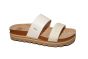 Reef 2 band Slipper in biege off white dikke zool