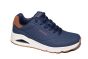 Skechers veterschoen in blauw met bruin hiel