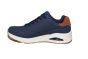 Skechers veterschoen in blauw met bruin hiel