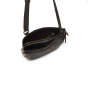 Berba Dames crossbody tas in zwart vlecht leer